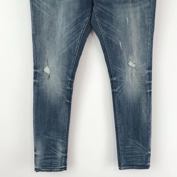 New! Prps Cayenne Pharoah Japanese Denim Indigo Distressed Skinny Jeans - Picture 6 of 14